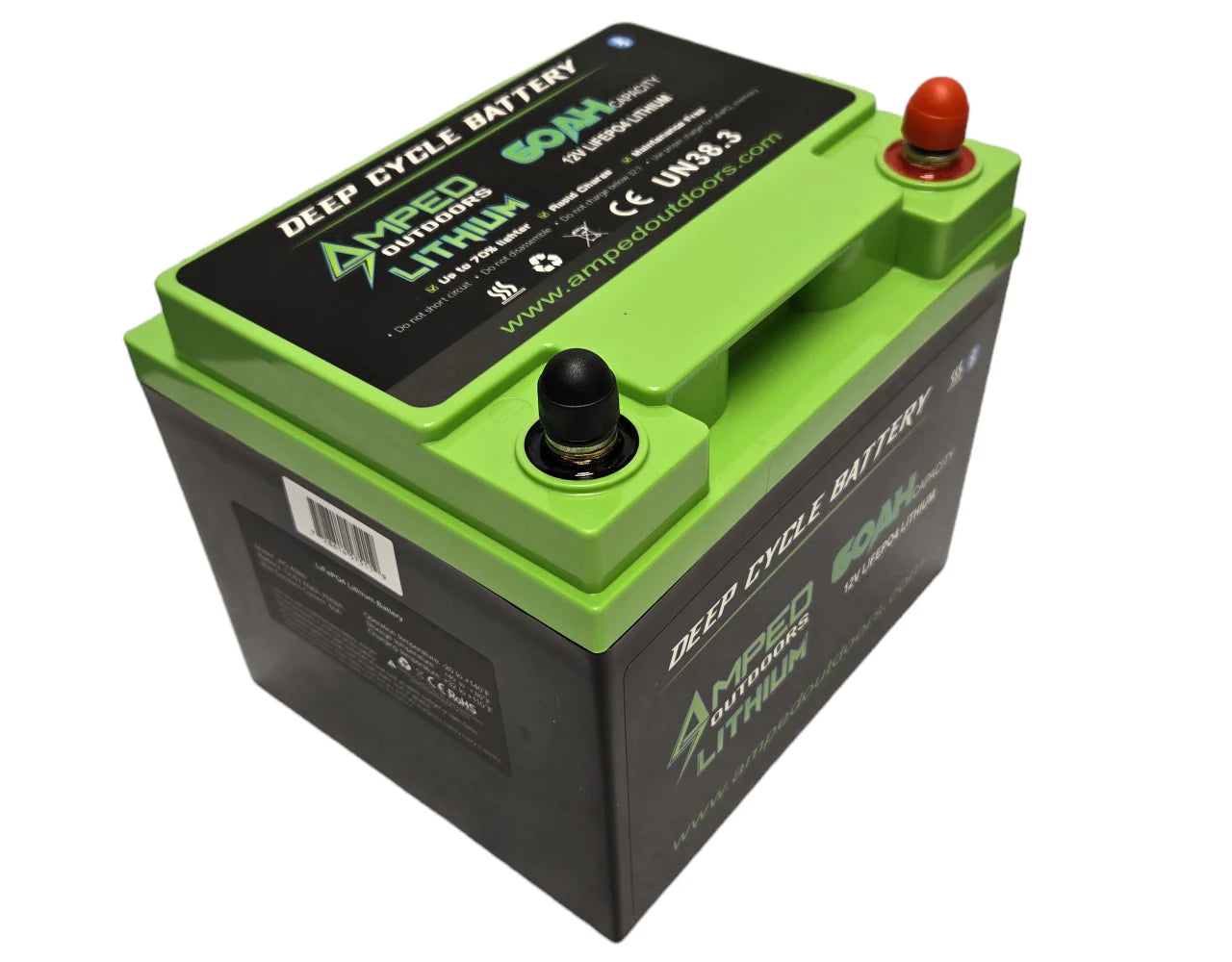 AMPED OUTDOORS 60Ah Lithium Battery (LiFePO4) 12.8V - Bluetooth - Heated