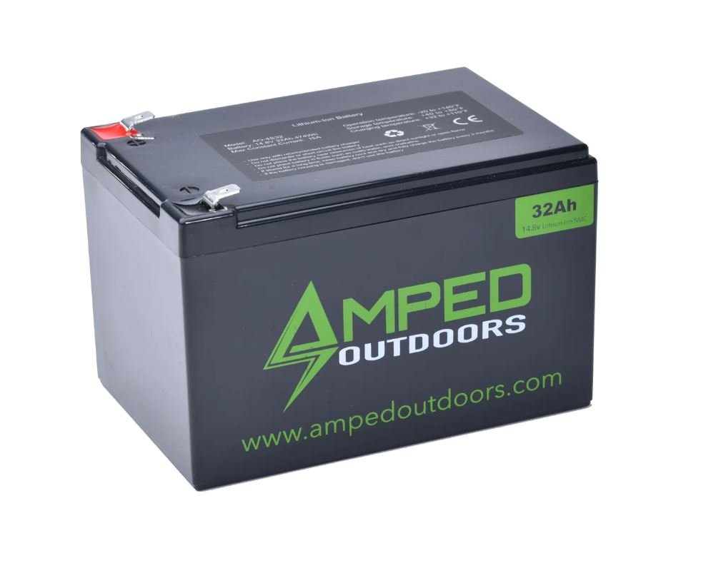 AMPED OUTDOORS - 32Ah Lithium Battery (14.8V NMC) with Charger