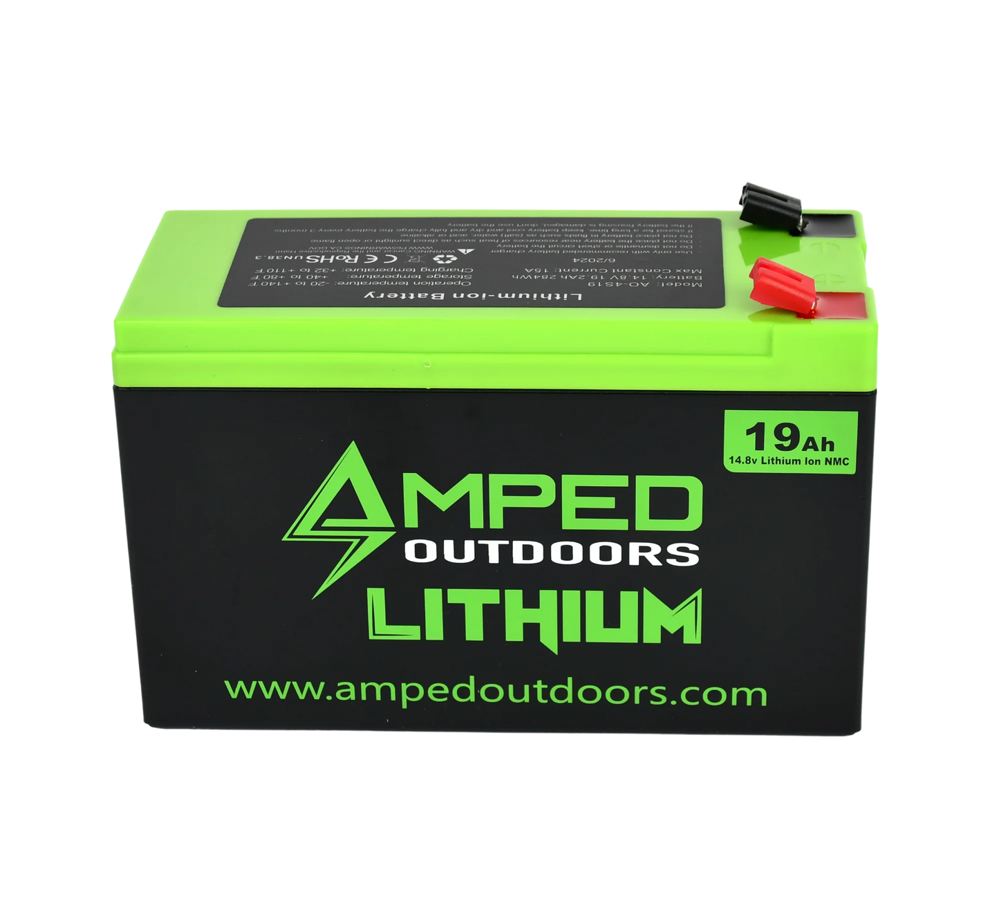 AMPED OUTDOORS 19Ah Lithium Battery (14.8V NMC) with Charger