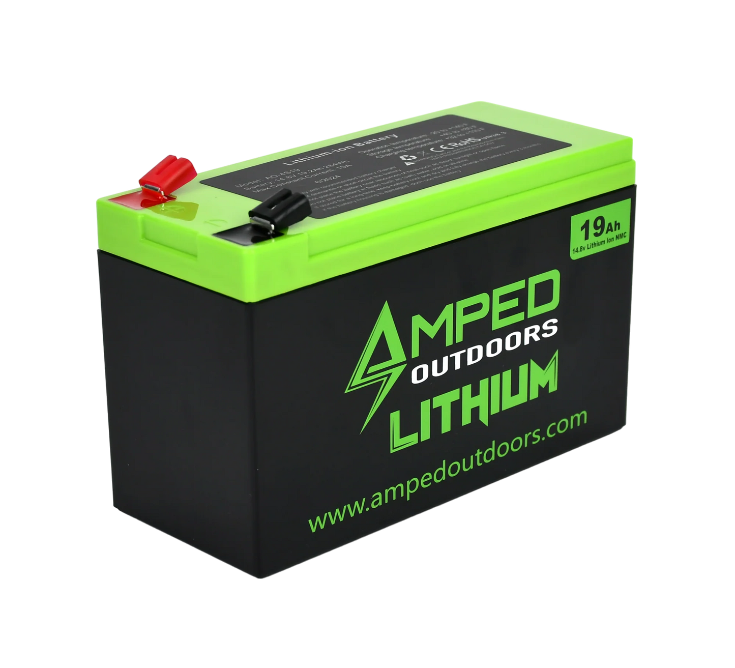 AMPED OUTDOORS 19Ah Lithium Battery (14.8V NMC) with Charger