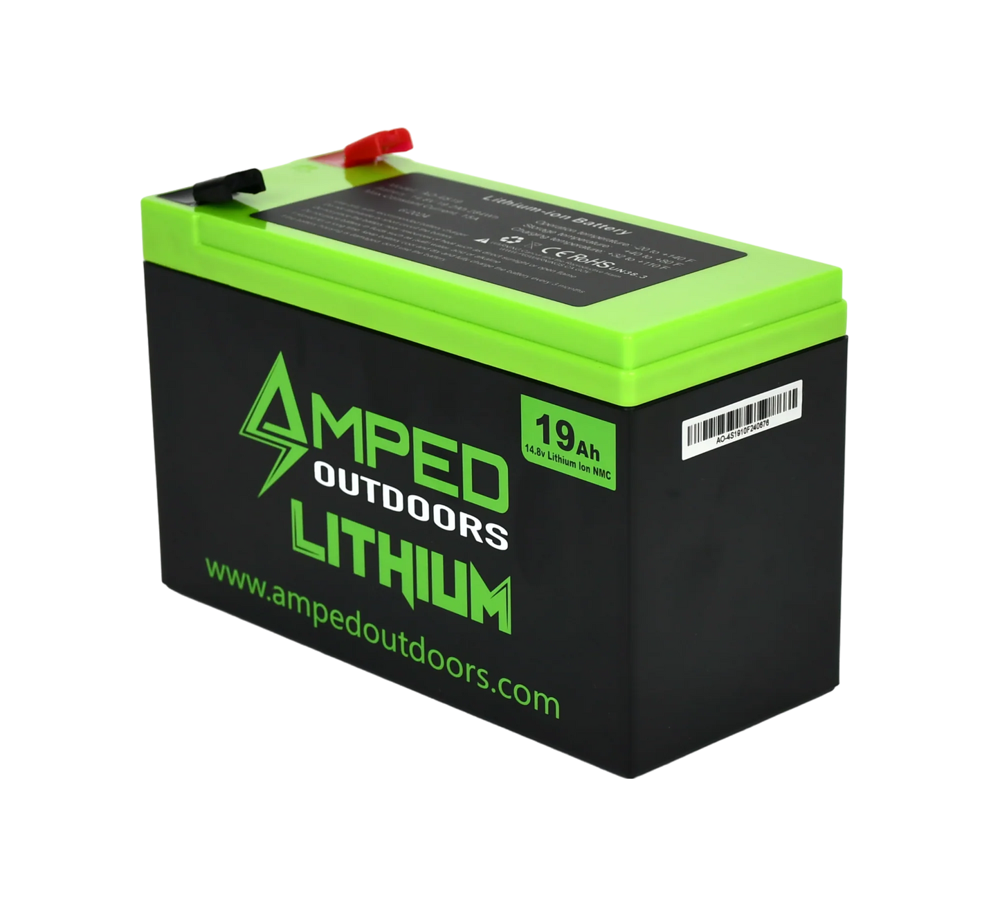 AMPED OUTDOORS 19Ah Lithium Battery (14.8V NMC) with Charger