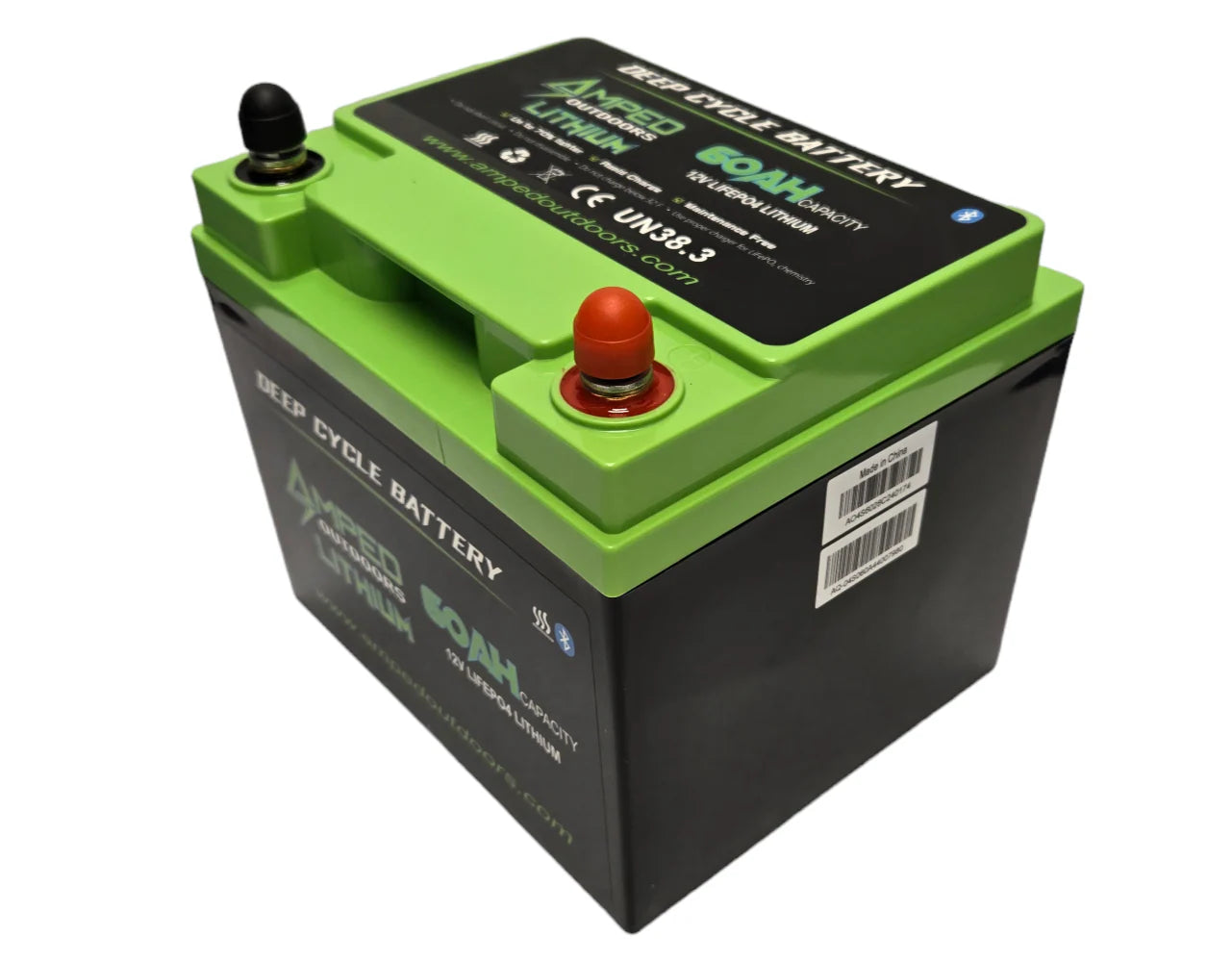AMPED OUTDOORS 60Ah Lithium Battery (LiFePO4) 12.8V - Bluetooth - Heated