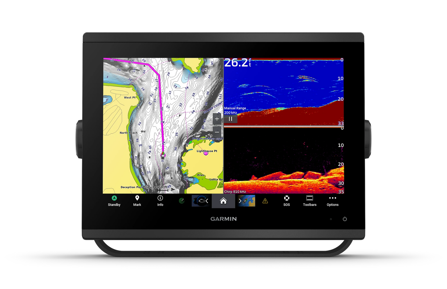 Garmin GPSMAP 1243xsv SideVü, ClearVü and Traditional CHIRP Sonar with Mapping (010-02367-61)